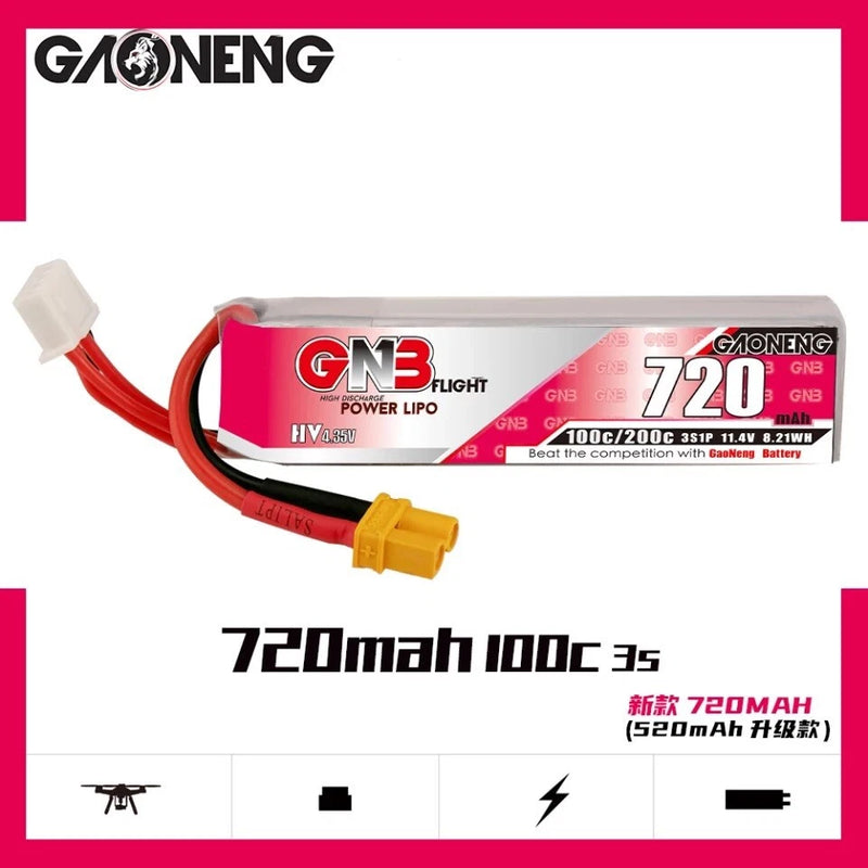 LiPo 3s HV 11.4v 720mah 100c/200c LiHV Battery Mobula Drone Whoop FPV