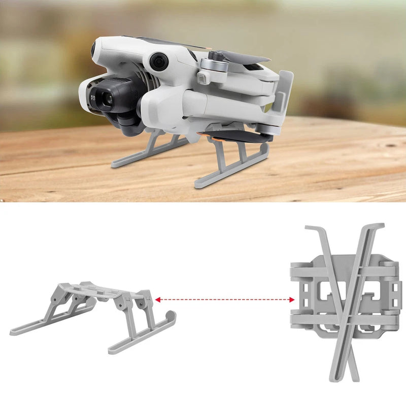 Foldable landing gear height extender legs for a drone, gray folding struts