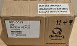 Delta-Q battery charger box labeled 950-0013 with charging and battery icons