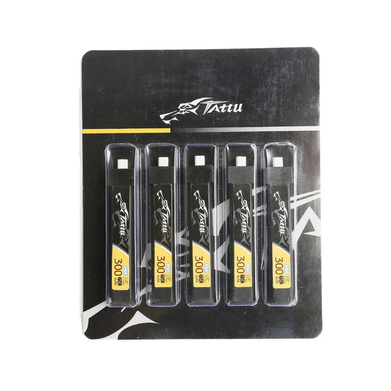 Tattu 300mAh 1S 75C 3.8V High Voltage Lipo Battery Pack JST-PHR 2.0 Plug (5pcs)