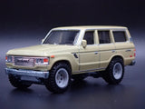 1980 - 1990 TOYOTA LAND CRUISER FJ60 TAN 1/64 SCALE DIORAMA DIECAST MODEL CAR