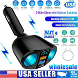 Lot Outlet Dual USB Car Cigarette Lighter Socket Splitter Power Adapter Charger