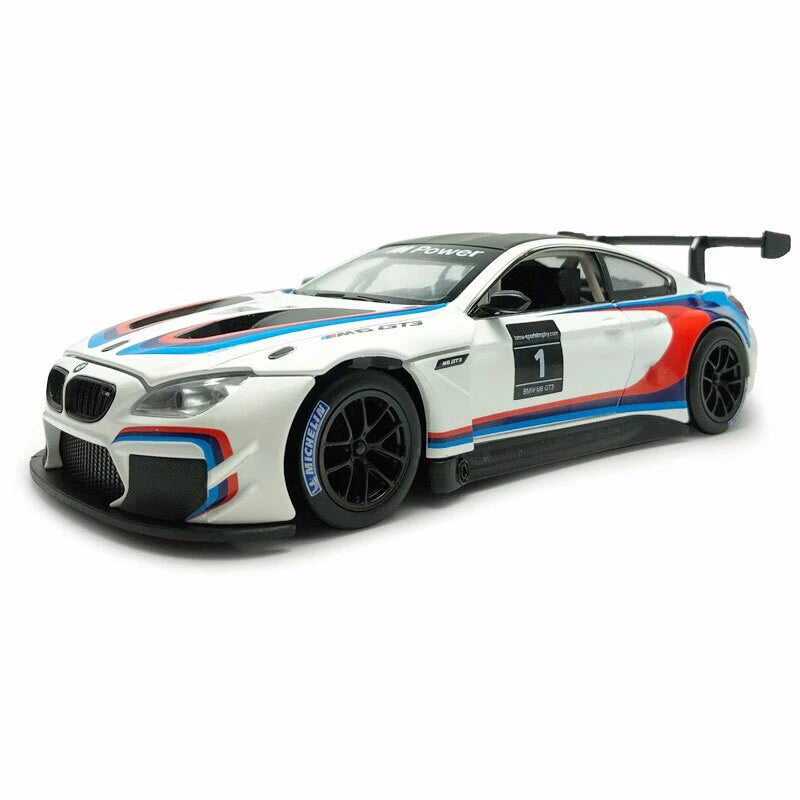 1:24 M6 GT3 Model Car Diecast Toy Cars Doors Open Toys for Boys Kids Gifts White