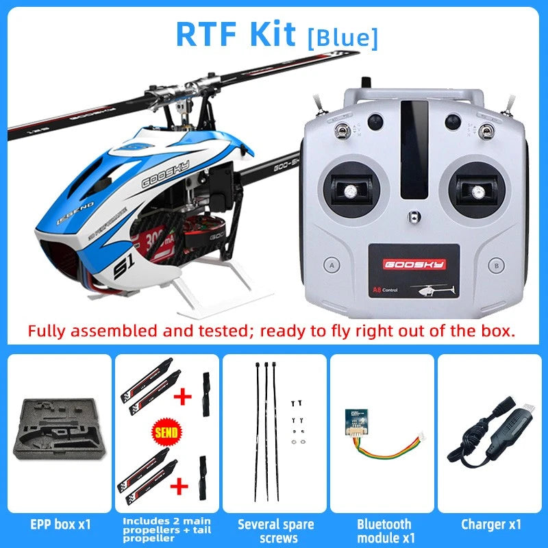 GooSky S1 V2 Combo 3D RTF Electric Helicopter with One Extra set of Propellers