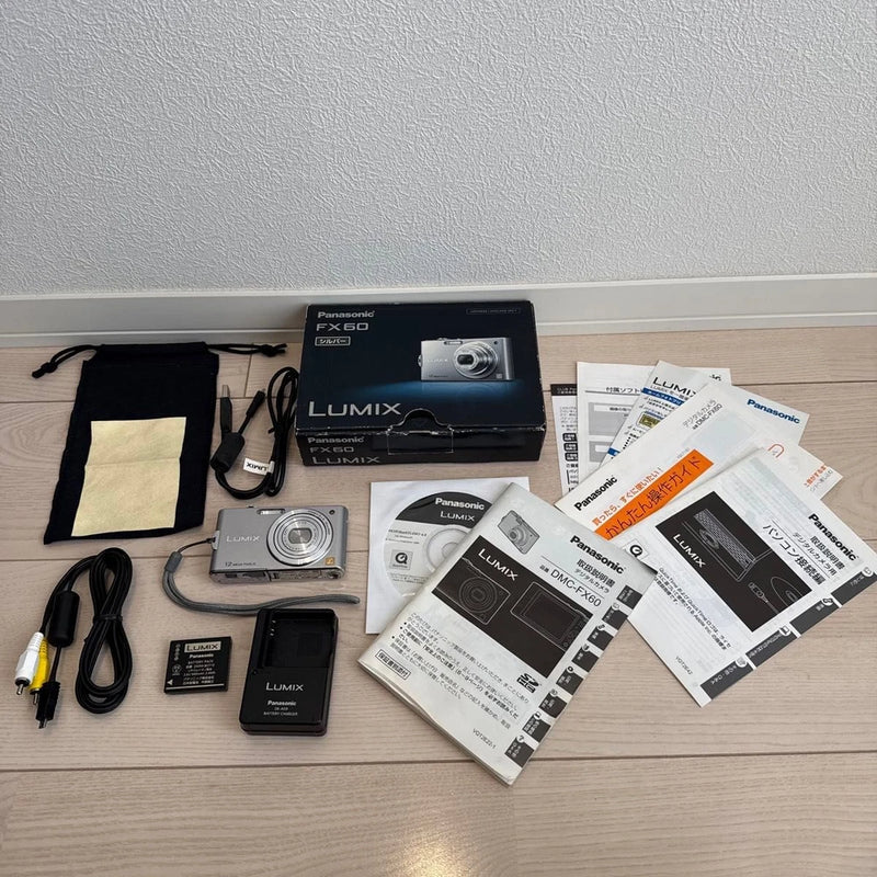 Panasonic Lumix FX60 Digital Camera Silver with Accessories From Japan