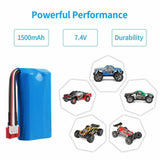 7.4V 1500mAh Rechargeable Li-ion Battery for WLtoys 4WD RC Car 12403 12401 12402