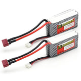 2Pack 11.1V 1500mAh 40C 3S LiPo Battery T Plug for RC Car Airplane Helicopter