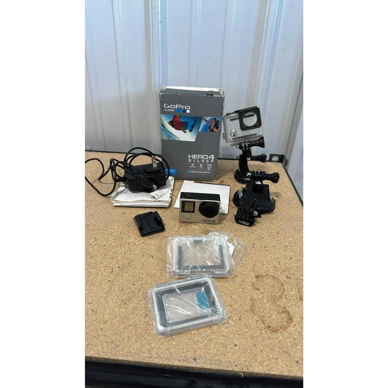 GoPro HERO4 action cam kit with case, mounts, and screen door