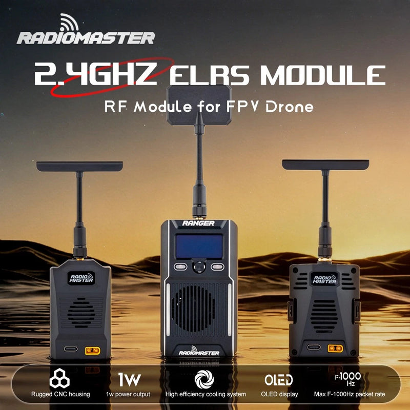 RadioMaster ELRS RF Module 2.4GHz 1W Long Range Transmitter for RC FPV Drone Car