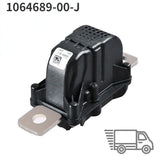 Pyrotechnic battery disconnect fuse module with metal mounting tab, black