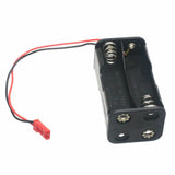4-AA battery holder case with black wiring and red JST-style connector