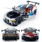 1/24 M4 GT3 Model Toy Car Diecast Toy Vehicle Racing Car Doors Open Light Sound Battery