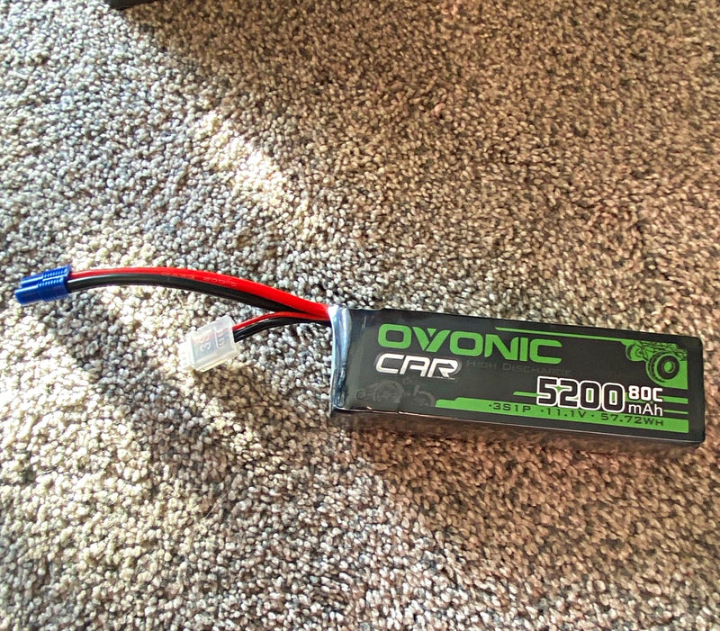 Ovonic Car 3S 5200mAh 11.1V 80C LiPo RC Battery Pack 1:10 Scale Battery