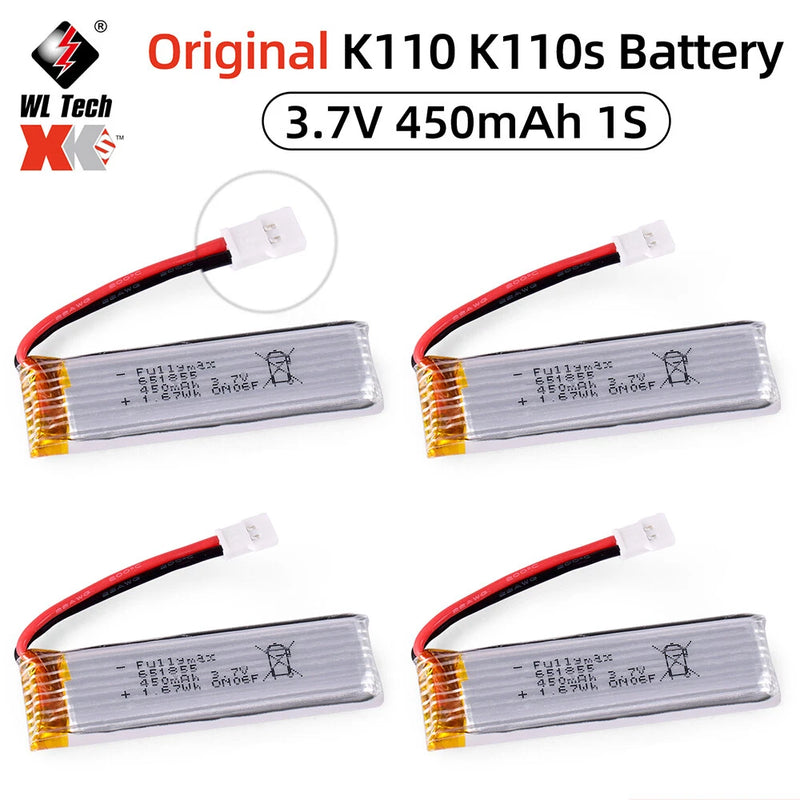 Original Wltoys K110 K110s Battery 3.7V 450mAh 1S RC Battery For XK V977 V930