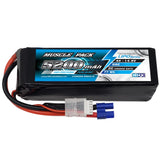 NHX LiPo battery pack, black 5200mAh 14.8V with EC3 connector and red/black leads