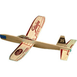 Balsa wood glider plane with Starfire decal and 35 tail