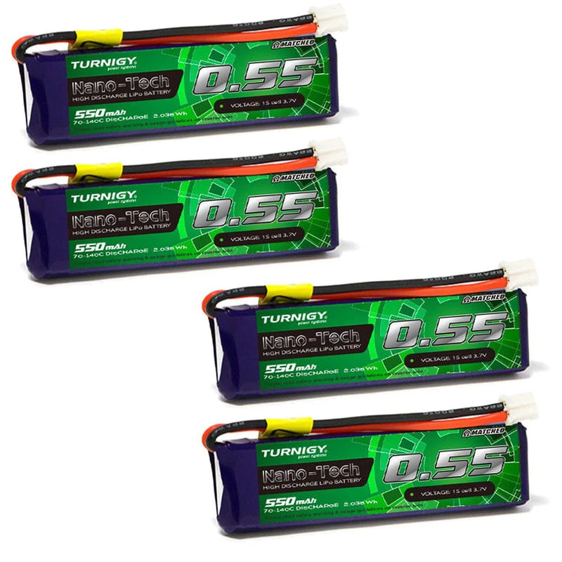 4pcs Turnigy Nano-Tech Plus 550mAh 1S 3.7V LiPo Battery 70C (JST-PH Connector) Battery