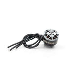 Brushless FPV drone motor with mounting housing and black wire leads