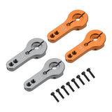 4 Pcs Aluminum Alloy 25T Steering Servo Arm Horn for DIY RC Car, Orange/Gray