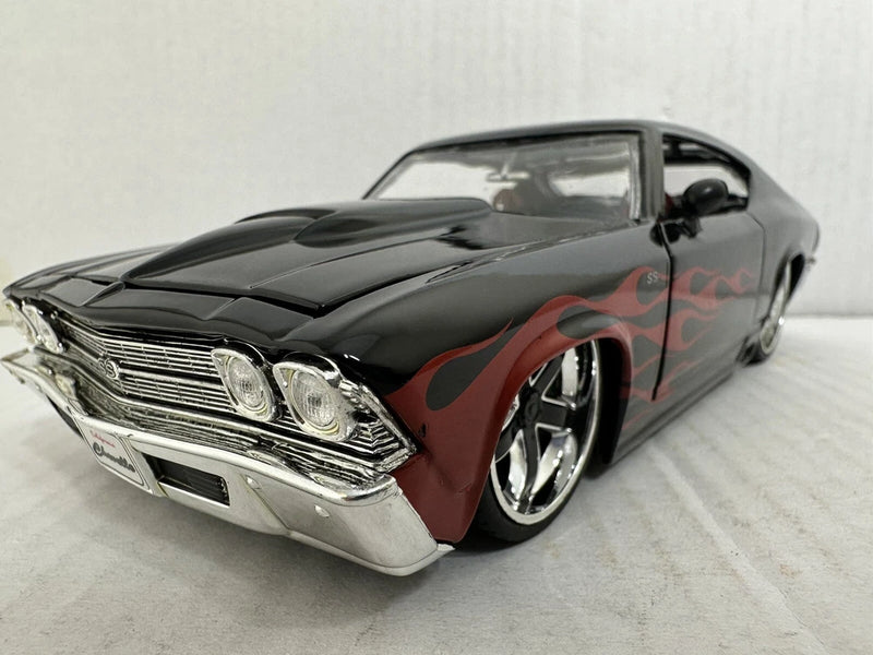 JADA BIGTIME BTM 1969 CHEVY CHEVELLE SS BLACK / FLAMES 1:24 MODEL CAR NEW NO BOX
