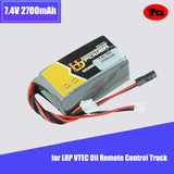 2S Lipo Battery 7.4V 2700mah 20C with Futaba JR Plug for LRP VTEC Oil RC Truck