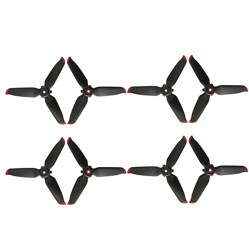 Propeller blade spare parts set with four black propellers and red hub accents