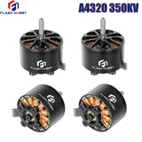 Flash Hobby black 350KV brushless RC motor with cooling fins and exposed copper stator