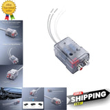 Car audio high-to-low converter box with RCA outputs and wiring pigtail