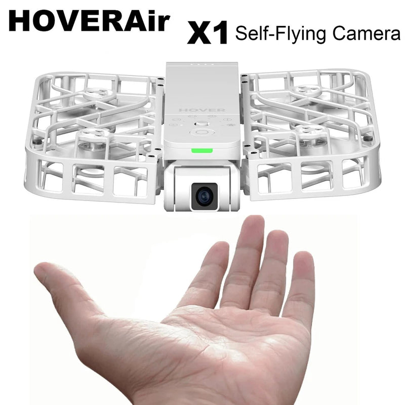 HoverAir X1 self-flying pocket drone with forward camera and open frame, white