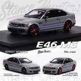 Stance Hunters x Street Weapon 1:64 E46 M3 Cement grey Martini Lattice Model Car