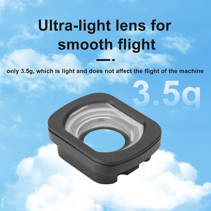 Wide-angle lens accessory with black lens hood and circular opening