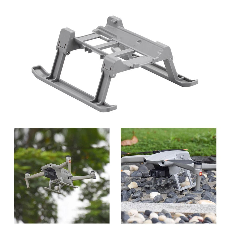 Grey foldable landing gear leg extender protector frame with two stand legs