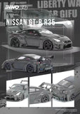 INNO  1:64 R35 All carbon black Alloy car Model Collectible Ornament Gift toy
