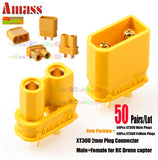 50Pairs/Lot Original Amass XT30U 2mm Plug Connector Male+Female for Drone copter