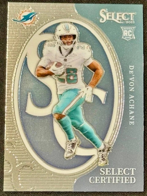 De'Von Achane 2023 Panini Select Football - Select Certified #CRO-DAC (RC) Converter