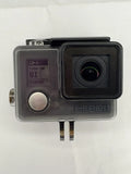 GoPro HERO+ Black action camera with front lens and touchscreen housing