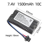 7.4V 1500mAh Li-po battery for DE43 DE60 Racing RC Car 1575 Dump Truck Toy Cars Battery
