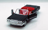1963 Chevy Impala Convertible Black Welly 22434 1/24 scale Diecast Model Toy Car
