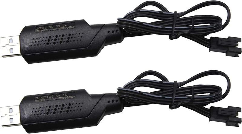 Blomiky 2 Pack 7.4V SM-3P Plug Charger Cable for 7.4V 2S 600Mah 900Mah 1200Mah Battery