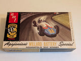 Racing car plastic model kit box with Willard Battery Indianapolis 500 graphics