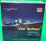Die-cast 1:48 scale aircraft model box with HM logo, Brewster F2A-3 Buffalo
