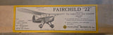 Fairchild 22 aircraft model kit box with vintage branding and aircraft illustration