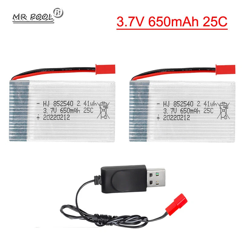 3.7V 650mAh Lipo Battery with charger For Syma X5C Cheerson CX-30W RC Quadcopter Battery