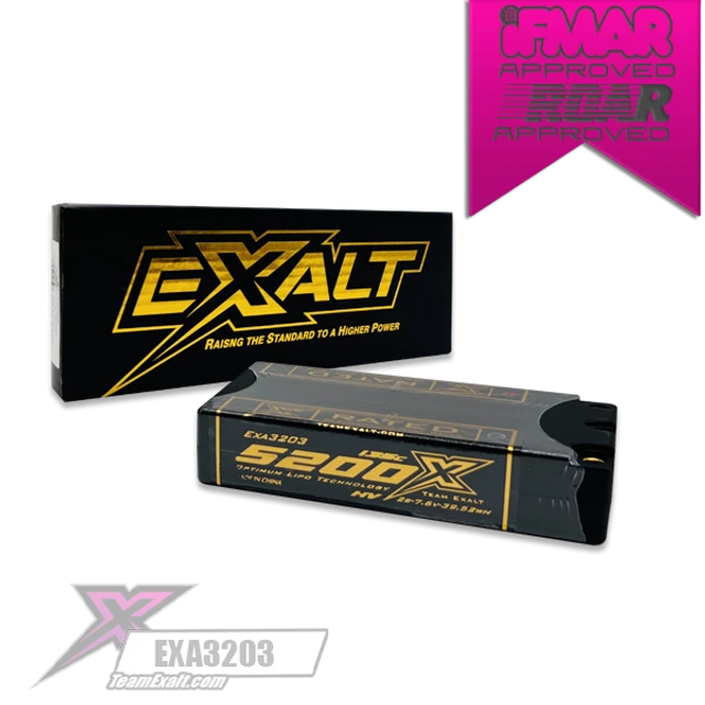 Exalt X-Rated 5200mah 135c 2s 7.6v LCG Shorty HardCase HV Lipo Battery - EXA3203 Battery