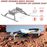 Gray quick-release drone landing gear leg riser with foldable legs