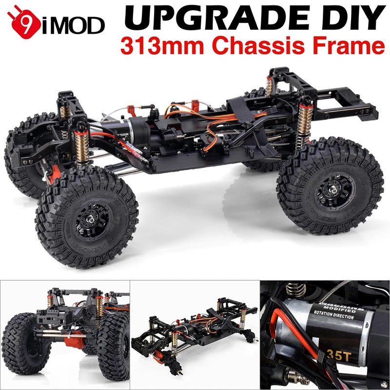 313mm Wheelbase Chassis Frame with Micro Servo Axles for 1/10 RC Crawler Trx4