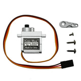 9g digital micro gear servo with metal case, mounting bracket, and wiring harness