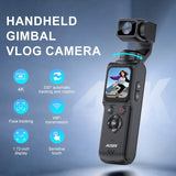 Ausek Pocket Gimbal Camera Mini Vlog HD 4K Handheld Gimbal Camera Youtube Insta