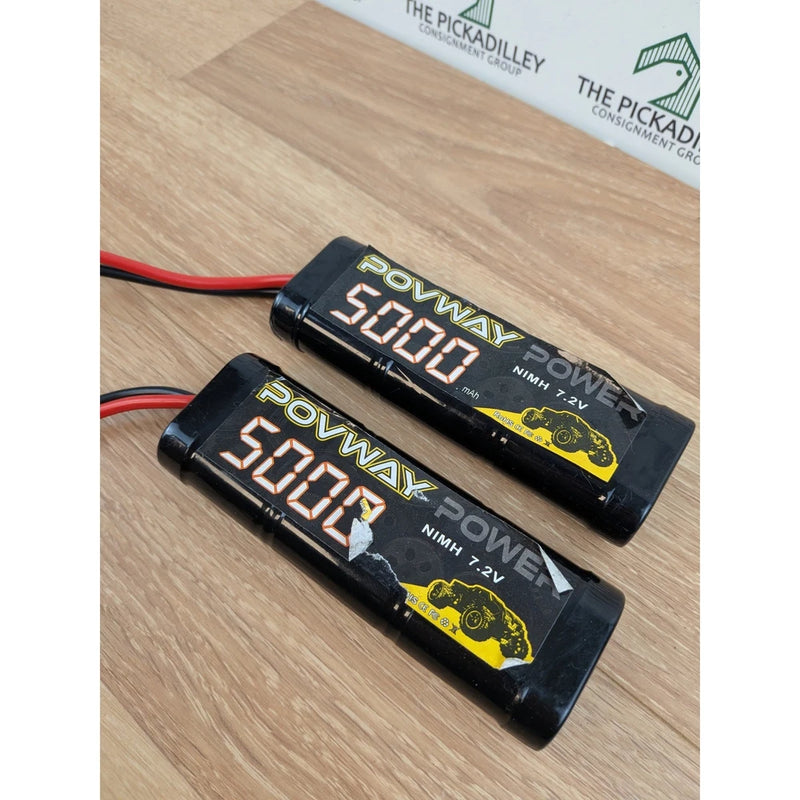 Povway Power 2 Pack 7.2V 5000mAh NiMH RC Battery Packs Tamiya Connector TESTED