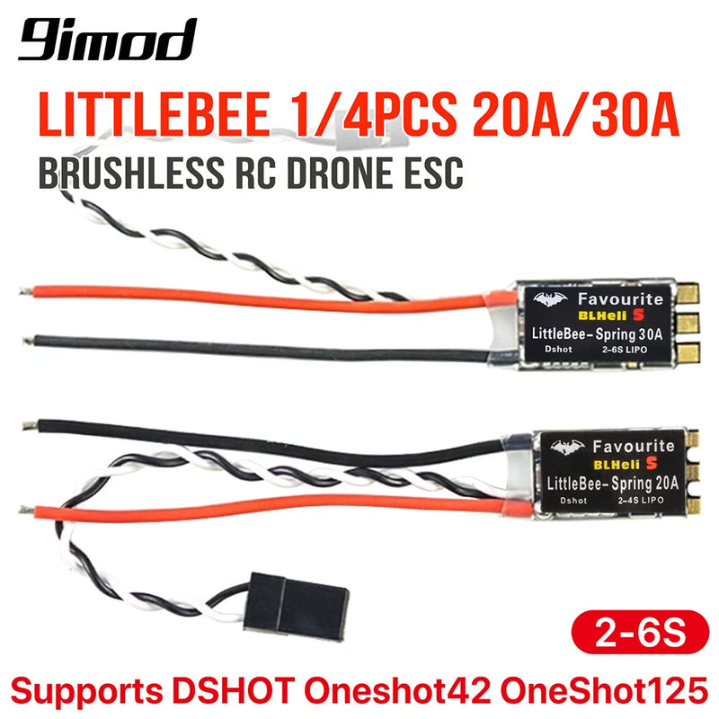 LittleBee 20A 30A ESC BLHeli_S 2-6S Brushless for RC FPV Drone Mulitshot DSHOT